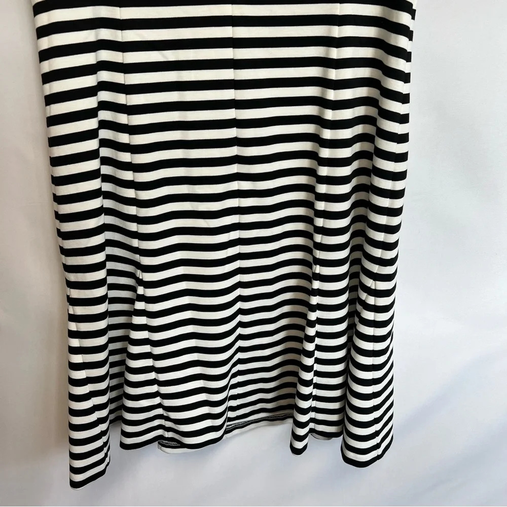 Vince Camuto Sleeveless Knit Sheath Dress Black & White Stripes Size 14W - Picture 8 of 11